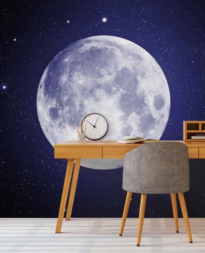 dark blue night sky with moon wallpaper