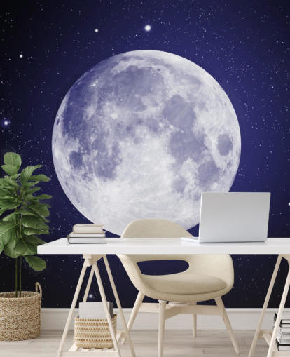 dark blue night sky with moon wallpaper