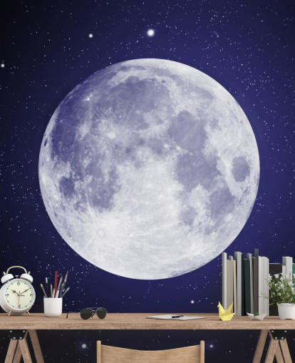 dunkelblauer Nachthimmel mit Mond-Tapete