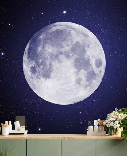 dunkelblauer Nachthimmel mit Mond-Tapete