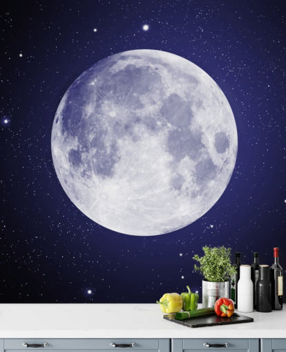 ciel nocturne bleu foncé avec fond d'écran lune