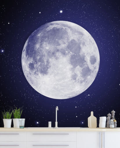 dark blue night sky with moon wallpaper