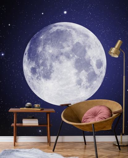 cielo notturno blu scuro con carta da parati luna cielo notturno blu scuro con carta da parati luna