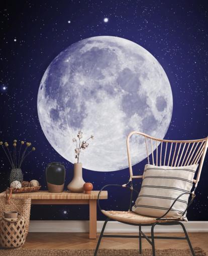 dunkelblauer Nachthimmel mit Mond-Tapete