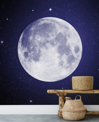 ciel nocturne bleu foncé avec fond d'écran lune