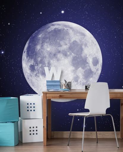 dark blue night sky with moon wallpaper