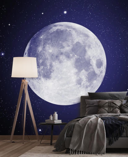 cielo nocturno azul oscuro con fondo de pantalla de luna