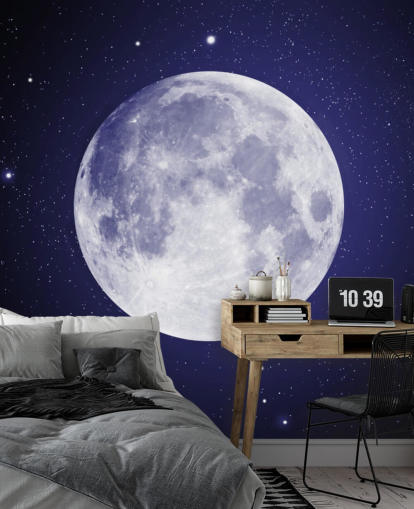 dark blue night sky with moon wallpaper