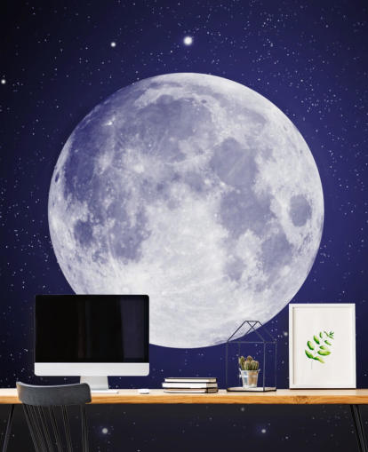 dunkelblauer Nachthimmel mit Mond-Tapete