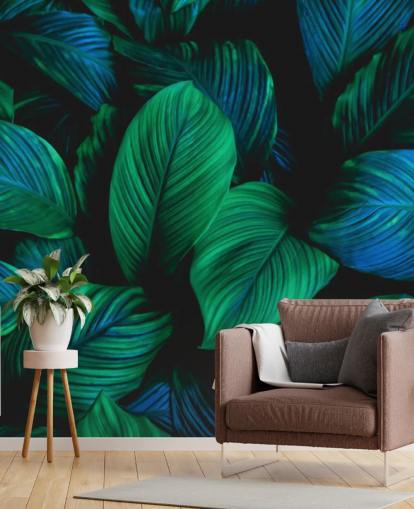 Papel de parede verde e azul