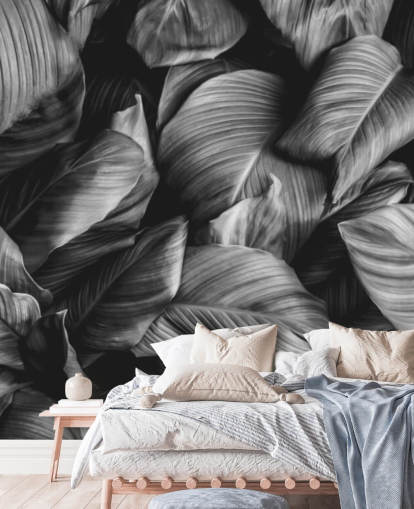 Ash Jungle Leaf Wallpaper