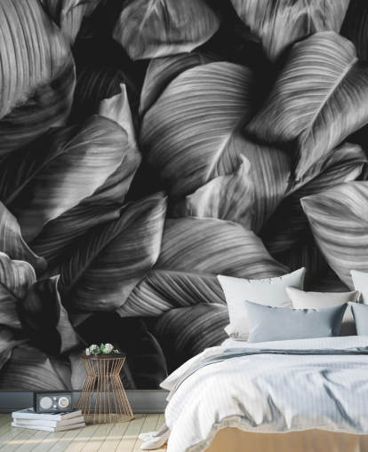 Black and White Leaf Wallpaper