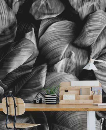 Schwarzweiss-Blatt-Tapete Schwarzweiss-Blatt-Tapete