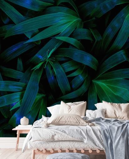 Deep Green Jungle Leaves Wallpaper