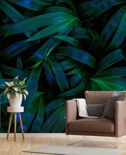 Deep Green Jungle Leaves Wallpaper Deep Green Jungle Leaves Wallpaper