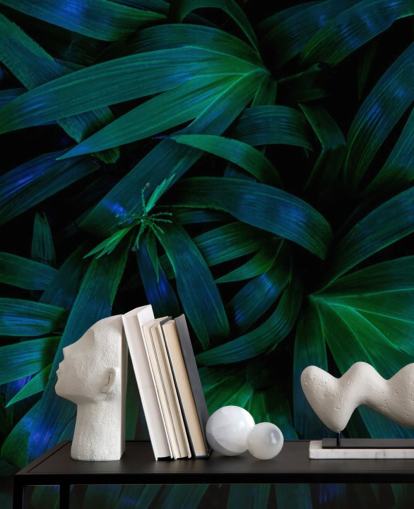 Deep Green Jungle Leaves Wallpaper