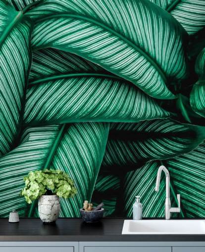 Striped Leaf Leaf Wallpaper