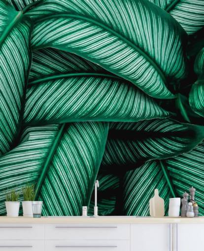 Striped Leaf Leaf Wallpaper