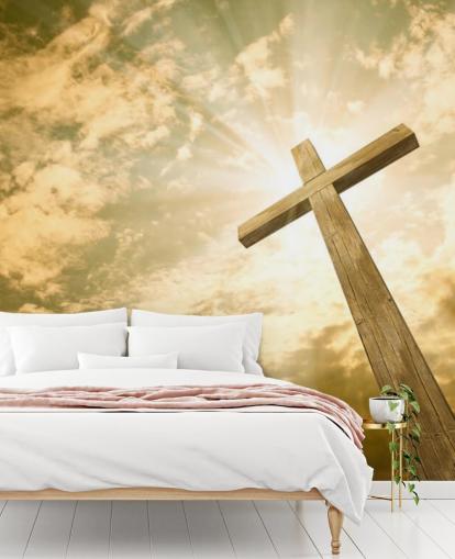 Kreuz gegen den Himmel Wandgemälde