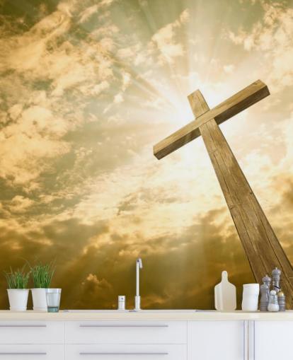 Cross against the Sky Wall Mural