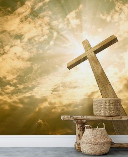 Cruz contra o Sky Wall Mural