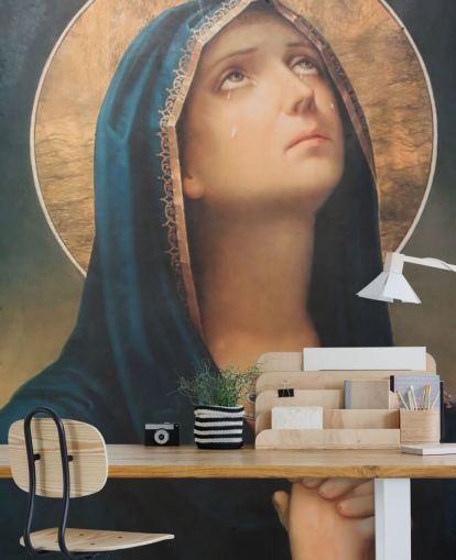 Decorazione murale cristiana Mary Crying