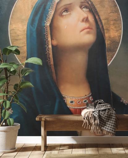 Mary Crying Christian Wall Mural