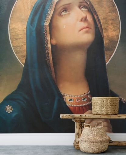 Mary Crying Christian Wall Mural