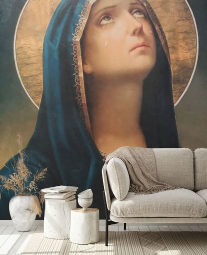 Mary Crying Christian Wall Mural