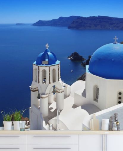 Santorini Traditionelle Kirke i Oia Vægmaleri