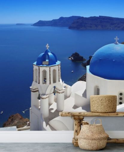 Igreja tradicional de Santorini em Oia Wall Mural