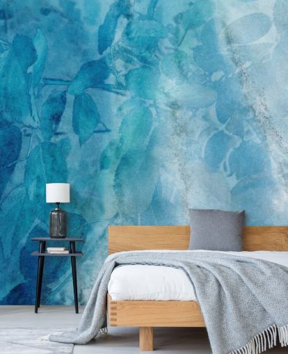 Papel Pintado Efecto Mármol Azul