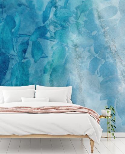 Papel Pintado Efecto Mármol Azul