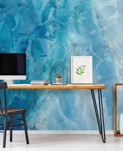 Papel de Parede Efeito Mármore Azul Papel de Parede Efeito Mármore Azul