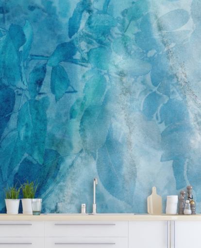 Papel Pintado Efecto Mármol Azul