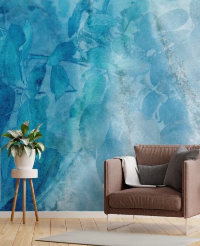 Papel de Parede Efeito Mármore Azul