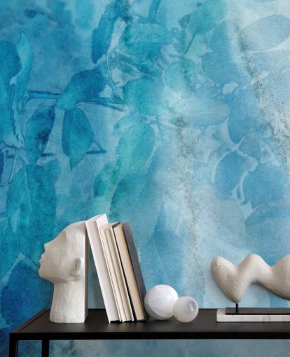 Papel Pintado Efecto Mármol Azul