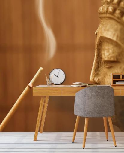 Zen Temple - Smoke Meditation with Buddha Zen Temple Wallpaper 