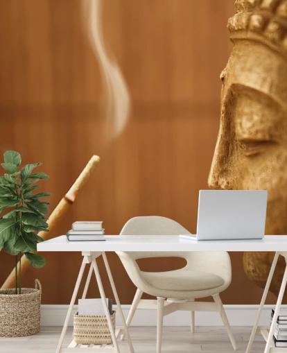 Zen Temple - Smoke Meditation with Buddha Zen Temple Wallpaper 