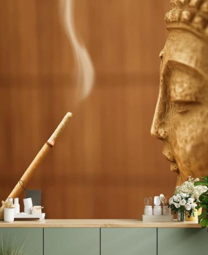 Zen Temple - Røyk meditasjon med Buddha Zen Temple Wallpaper 