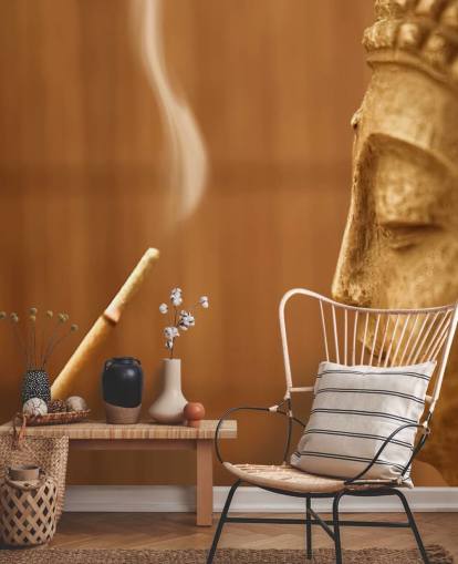 Zen Temple - Smoke Meditation with Buddha Zen Temple Wallpaper 