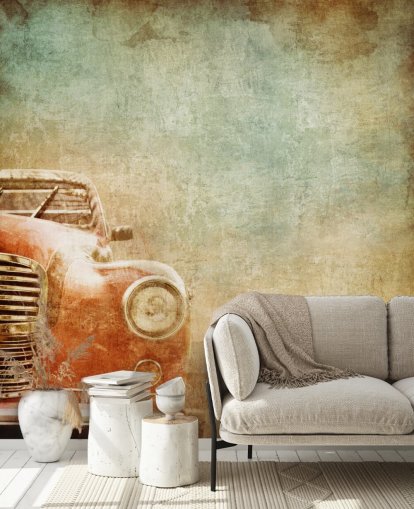 Rote Oldtimer-tapete
