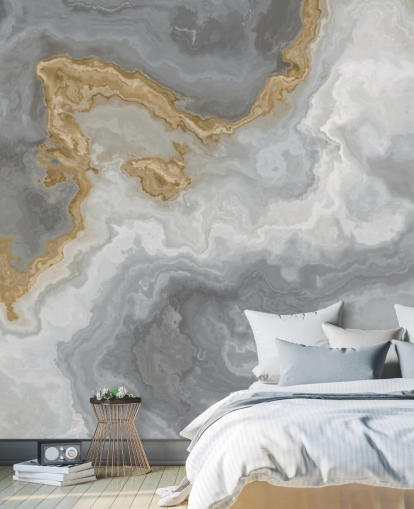 mural de papel pintado de mármol gris y dorado llamado Elegant Grey and Gold Marble para baños, cocinas y comedores mural de papel pintado de mármol gris y dorado llamado Elegant Grey and Gold Marble para baños, cocinas y comedores