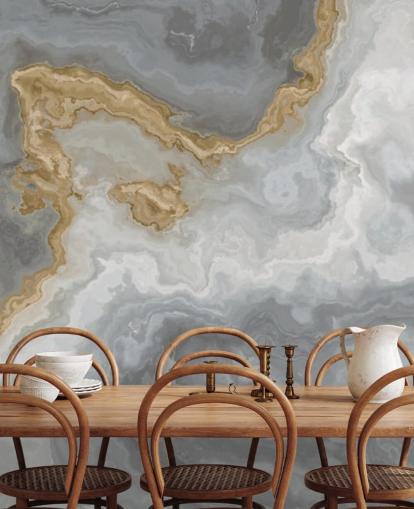 grå och guld marmor tapetväggmålning kallad Elegant Grey och Gold Marble för badrum, kök och matsalar grå och guld marmor tapetväggmålning kallad Elegant Grey och Gold Marble för badrum, kök och matsalar