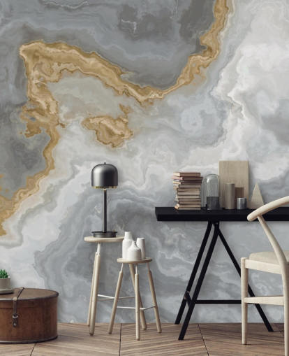 carta da parati murale in marmo grigio e oro chiamata Elegant Grey and Gold Marble per bagni, cucine e sale da pranzo carta da parati murale in marmo grigio e oro chiamata Elegant Grey and Gold Marble per bagni, cucine e sale da pranzo