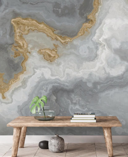 carta da parati murale in marmo grigio e oro chiamata Elegant Grey and Gold Marble per bagni, cucine e sale da pranzo carta da parati murale in marmo grigio e oro chiamata Elegant Grey and Gold Marble per bagni, cucine e sale da pranzo