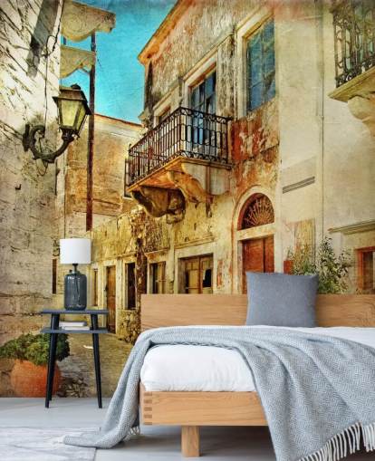 carta da parati murale da viaggio chiamata Città Vecchia, Grecia per cucine, case di cura e aziende