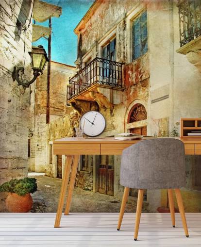 carta da parati murale da viaggio chiamata Città Vecchia, Grecia per cucine, case di cura e aziende