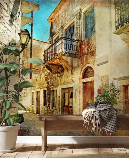 carta da parati murale da viaggio chiamata Città Vecchia, Grecia per cucine, case di cura e aziende carta da parati murale da viaggio chiamata Città Vecchia, Grecia per cucine, case di cura e aziende