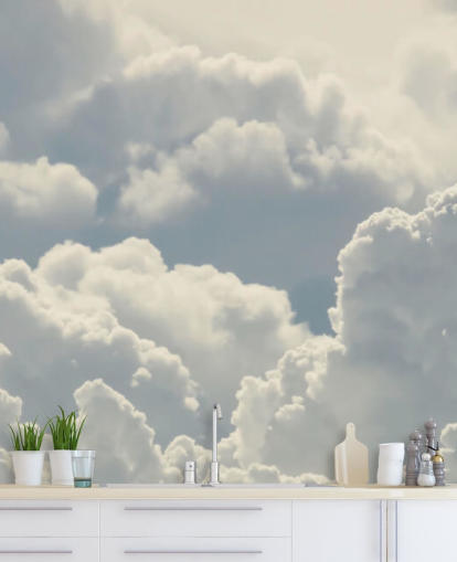 Papier peint de nuages blancs brillants